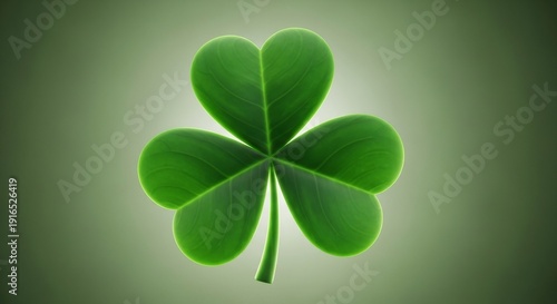 Four-leaf clover illustration on a gradient green background viewed from directly above