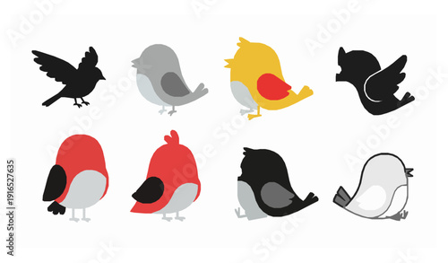 Cute puppy flat vector illustration dog set isolated on white