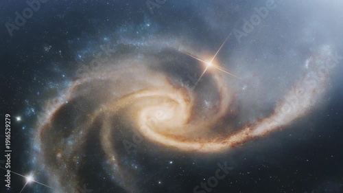 Majestic Asymmetric Spiral Galaxy in Deep Space