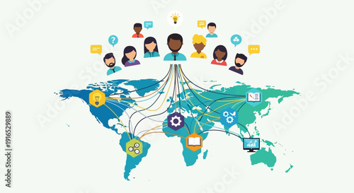 Global Communication Network Connections People.