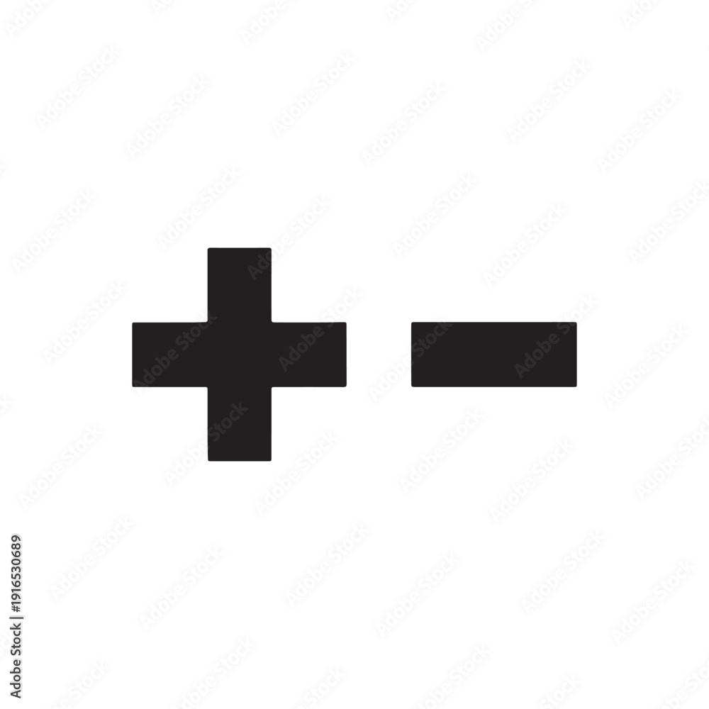 Obraz premium Plus minus silhouette vector flat illustration design.