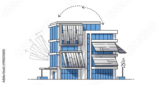 Modern multi storey building design.