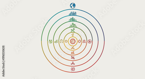 Multicolored concentric circle mandala design.