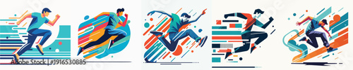 Vector of a man jumping.