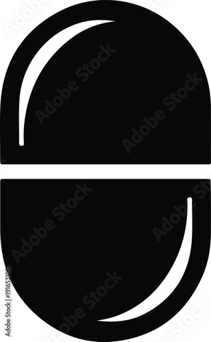 silhouette medical capsule pill icon simple health care vector design