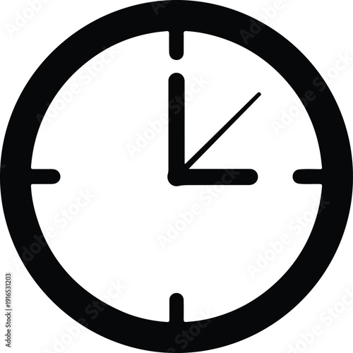 silhouette minimal clock icon time indicator deadline schedule punctuality vector design