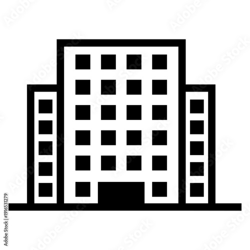 Skyscraper icon vector. Building illustration sign. high rise building symbol. architecture logo.