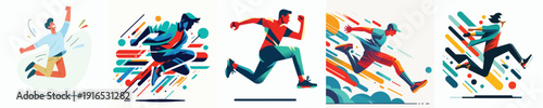 Vector of a man jumping.