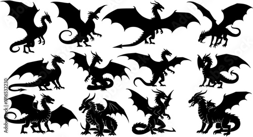 dragon silhouettes
