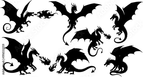 dragon silhouettes

