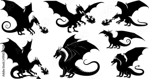 dragon silhouettes
