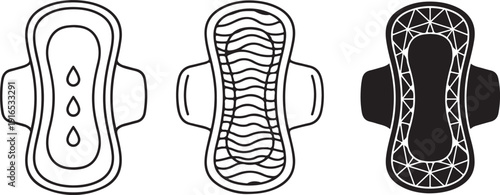 Sanitary pads in different stages of absorption