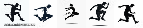 Vector silhouette of a man jumping.