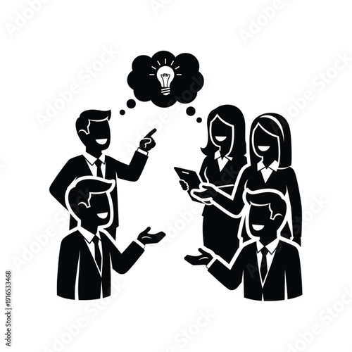 Business team brainstorming session.