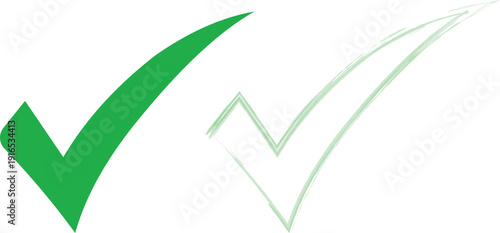 Green check mark with faint green check mark outline
