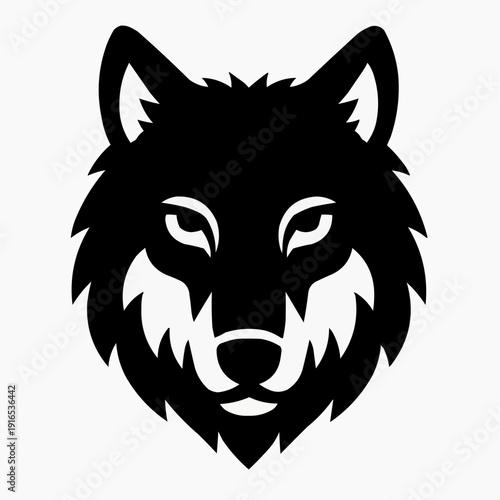 Bold Black Wolf Head Silhouette Mascot Logo Design