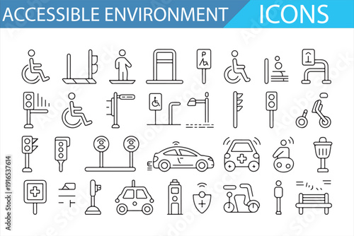 Inclusive Urban Infrastructure Symbols – Accessibility Vector Pack