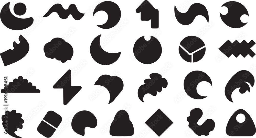 © BlackForm - Collection of various black geometric shapes and symbols icons © BlackForm - Collection of various black geometric shapes and symbols icons