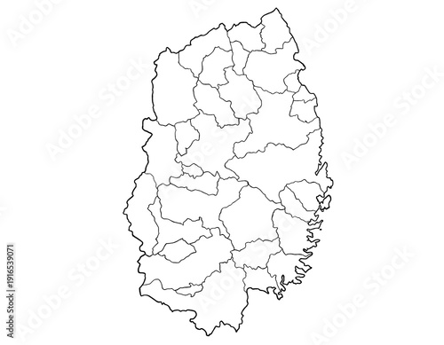 岩手県　白黒　シンプル　イラスト
