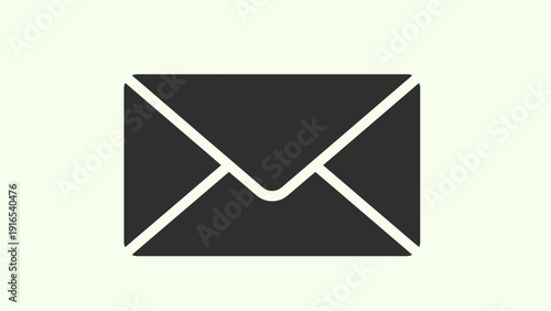 Black Envelope Icon Isolated on White.