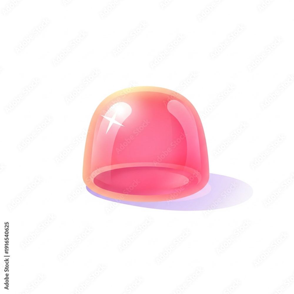 Fototapeta premium Colorful Gumdrop Candy with Shine and Shadow Simple Flat Vector Illustration