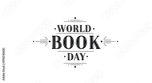 World Book Day typographic design element, isolated on transparent background