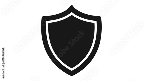 Black Shield Icon Symbol Emblem.
