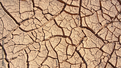Dry cracked earth with texture of drought and aridity