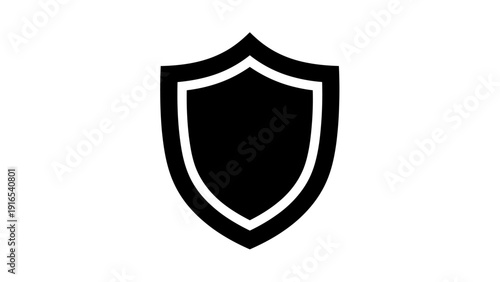 Black Shield Icon Symbol Emblem.
