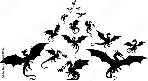 dragon silhouettes to mobile wallpaper
