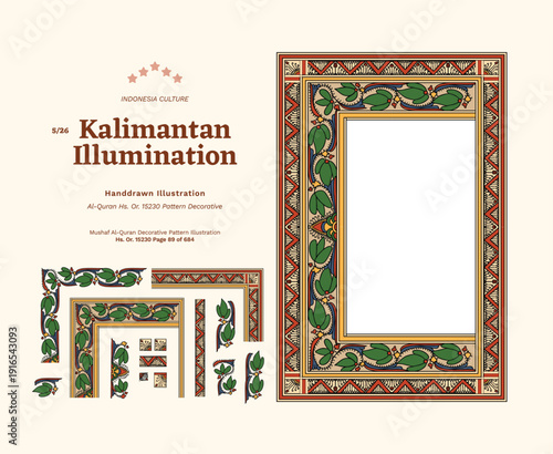 Borneo Quran Traditional Culture Javanese Indonesian Manuscript Illumination Illustration
