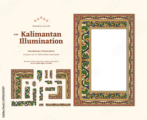 Borneo Quran Heritage Manuscript Illumination Illustration