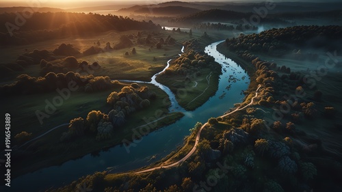 Wallpaper Mural aerial view of the river Torontodigital.ca