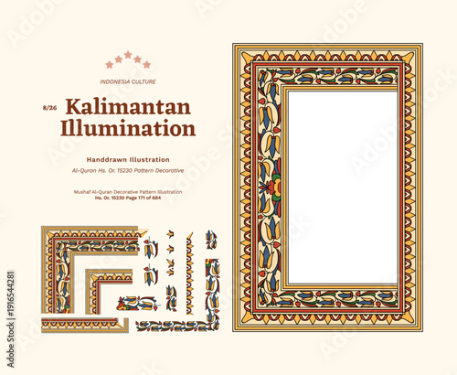 Borneo Quran Manuscript Illumination Illustration