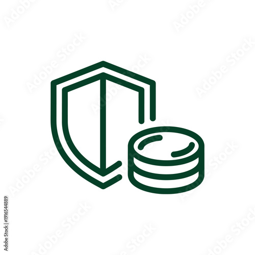 Secure Data Storage Concept Illustration with Shield and Database Icon