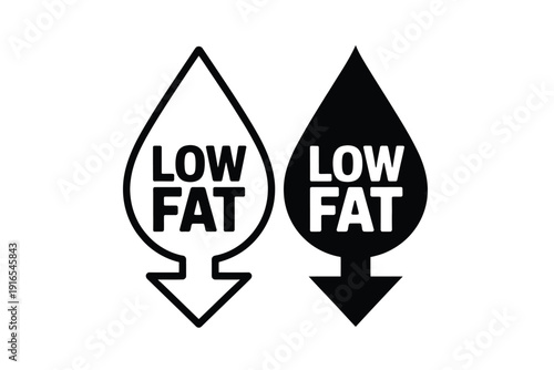 Low Fat Nutrition Labels Icons