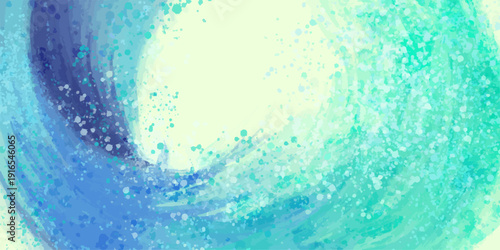 背景 ベクターの青とエメラルドグリーンが渦巻く抽象グラデーションテクスチャ素材 / Abstract vector background with blue and emerald green swirling gradient texture