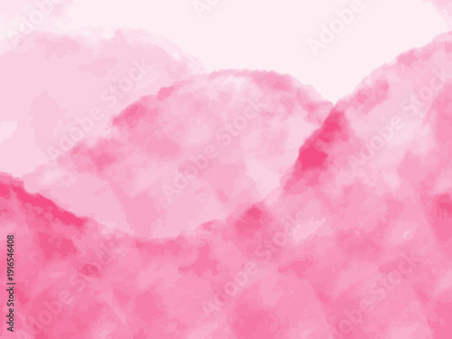 抽象背景 ピンクの水彩グラデーション背景 柔らかい雲状テクスチャのナチュラルデザインベクター素材 / Abstract Background Pink Watercolor Gradient Soft Cloud Texture Vector
