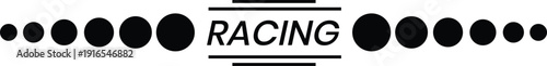 Modern racing stripe with dot pattern and typography, Abstract racing dots banner design vector Illustration.