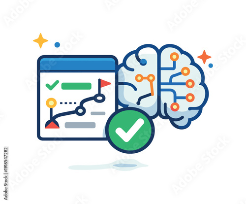 AI autonomous planning and task delegation for professionals managing complex goals with minimal friction, a structured roadmap card paired with a