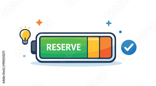 Cognitive reserve building and maintaining spare mental capacity for unexpected challenges, a partially filled battery with a clearly visible reserve