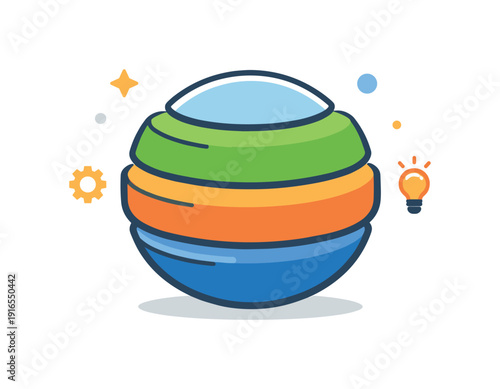 Designing resilient systems that grow without losing coherence visualized through cosmic modular balance, a planet composed of layered rounded
