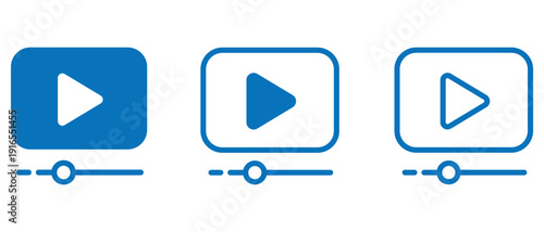 Simple vector icon video playback interface. Media player vector icon. Video player, app, web. Vector illustration.