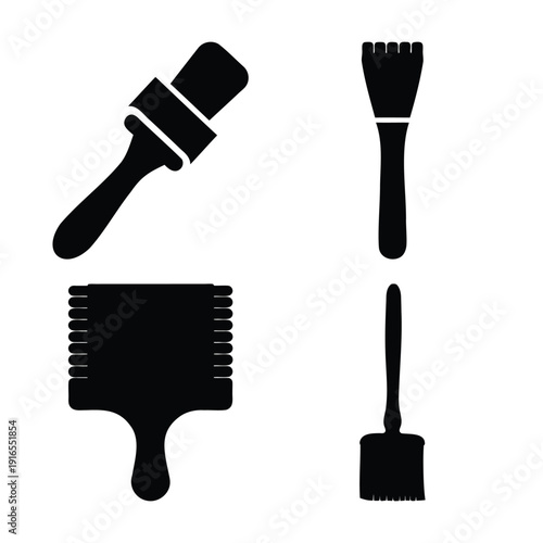 Collection of diverse brush icons showcasing various application and painting tools