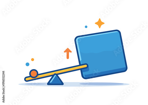 Quiet leverage and small interventions that create large downstream effects, a minimal lever lifting a larger block expressing insight, efficiency