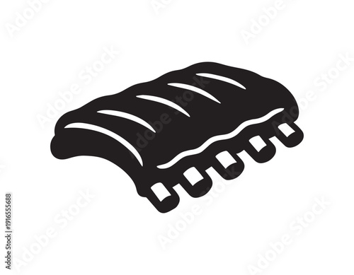 grilled chicken steak fillet with seasoning silhouette