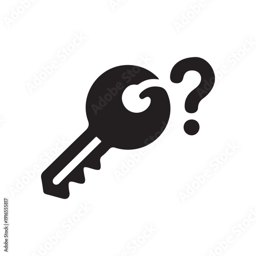 key security access question mark silhouette icon