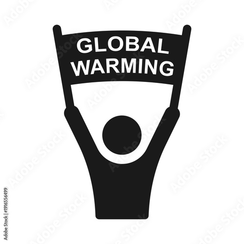 Global warming protest banner climate change icon vector for campaign poster