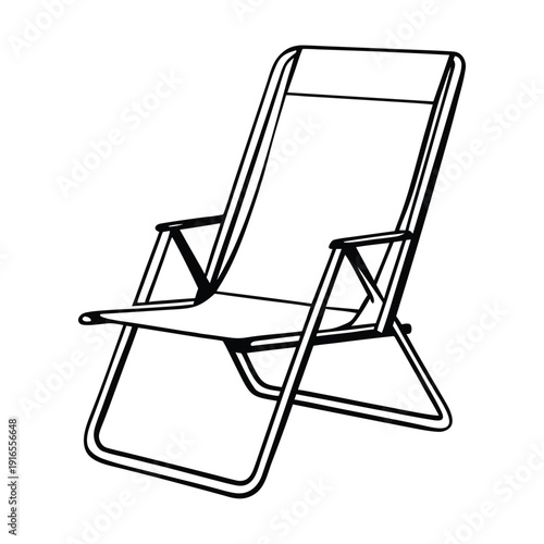 Vector illustration of a reclining deck chair