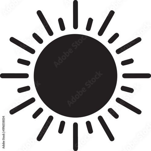 Sun rays sunburst silhouette vector illustration solar power energy light sunshine summer